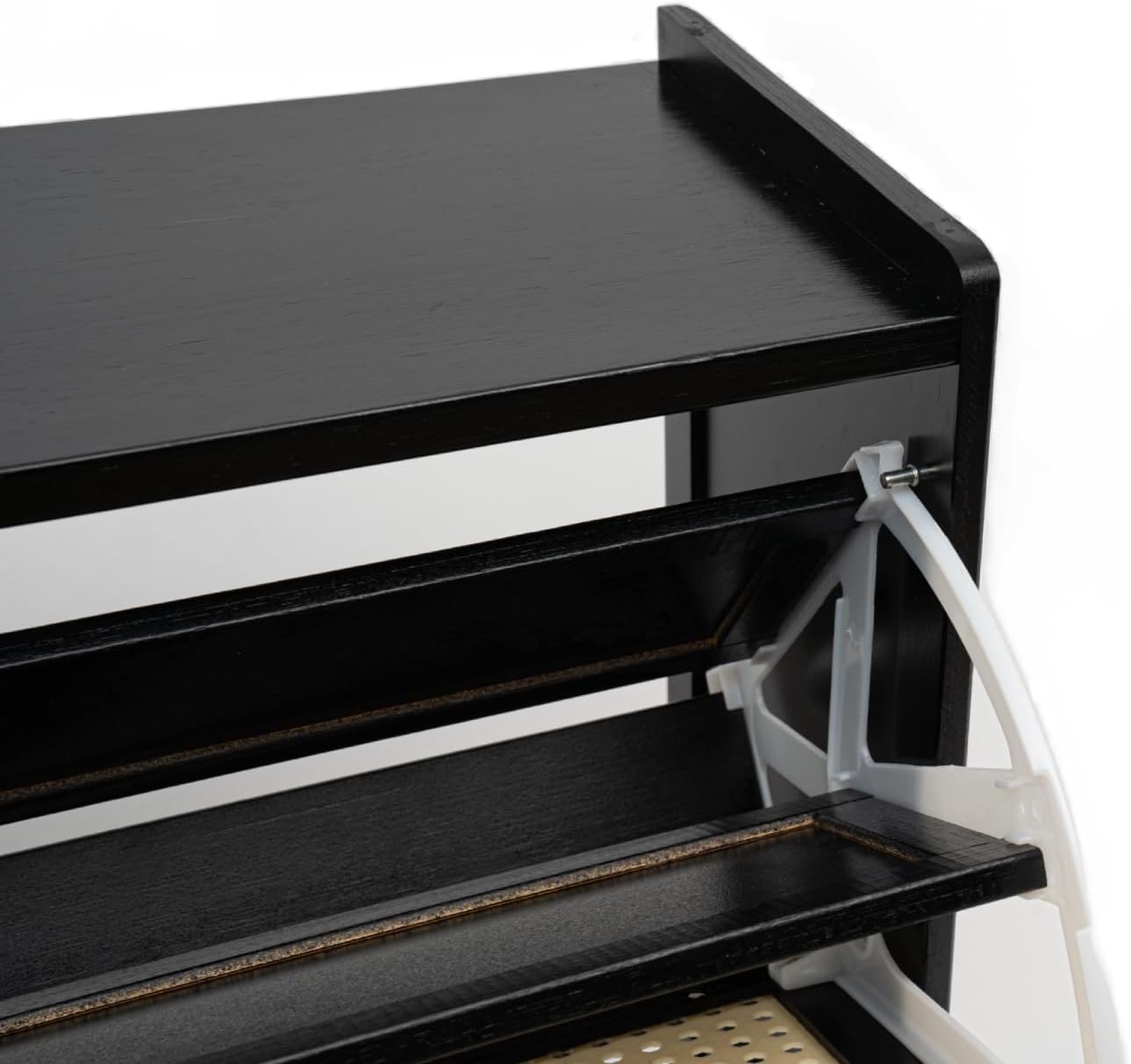 4-Tier Free Standing Shoe Rack with 2 Flip Drawers, Narrow Shoe Storage Cabinet Shoe Rack Organizer for Entryway (Black)