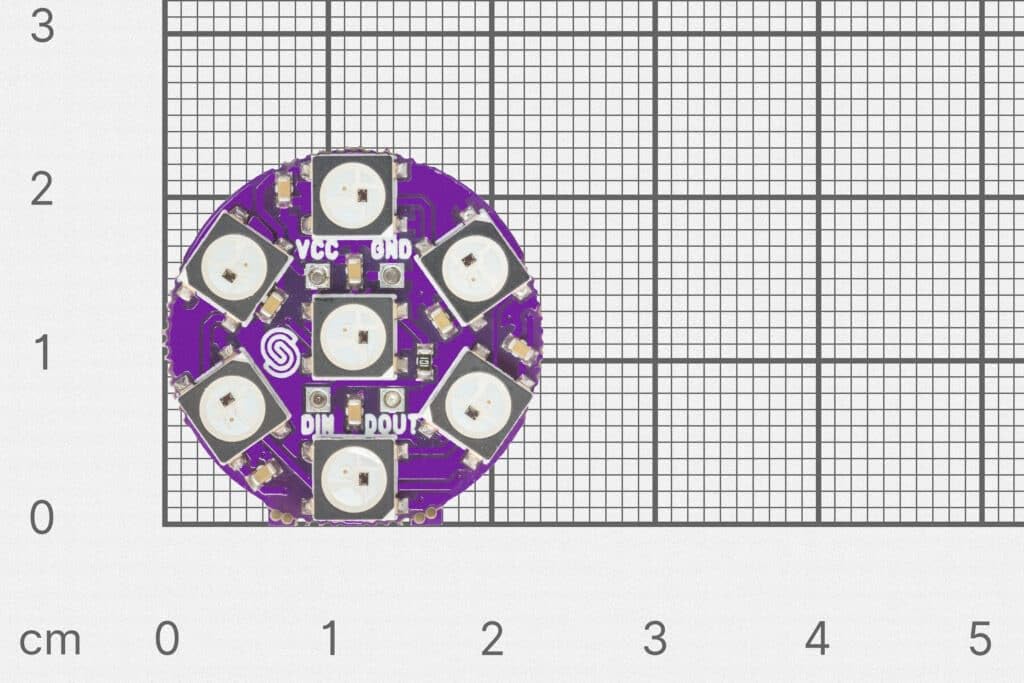 Soldered Smart LED WS2812B - Anello con 7 LED RGB | 5 V | Made in EU | 333055