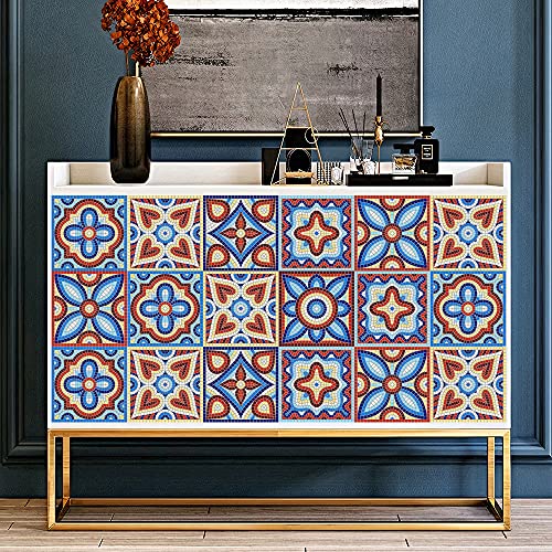 20 Pcs Decorative Tile Stickers For Home Kitchen Bathroom. Home Decor Staircase Furniture Decor Peel & Stick Vinyl Self-Adhesive Tile Stickers Datura Bohemian Style (4 X 4 Inch,Style-1) #TOP4