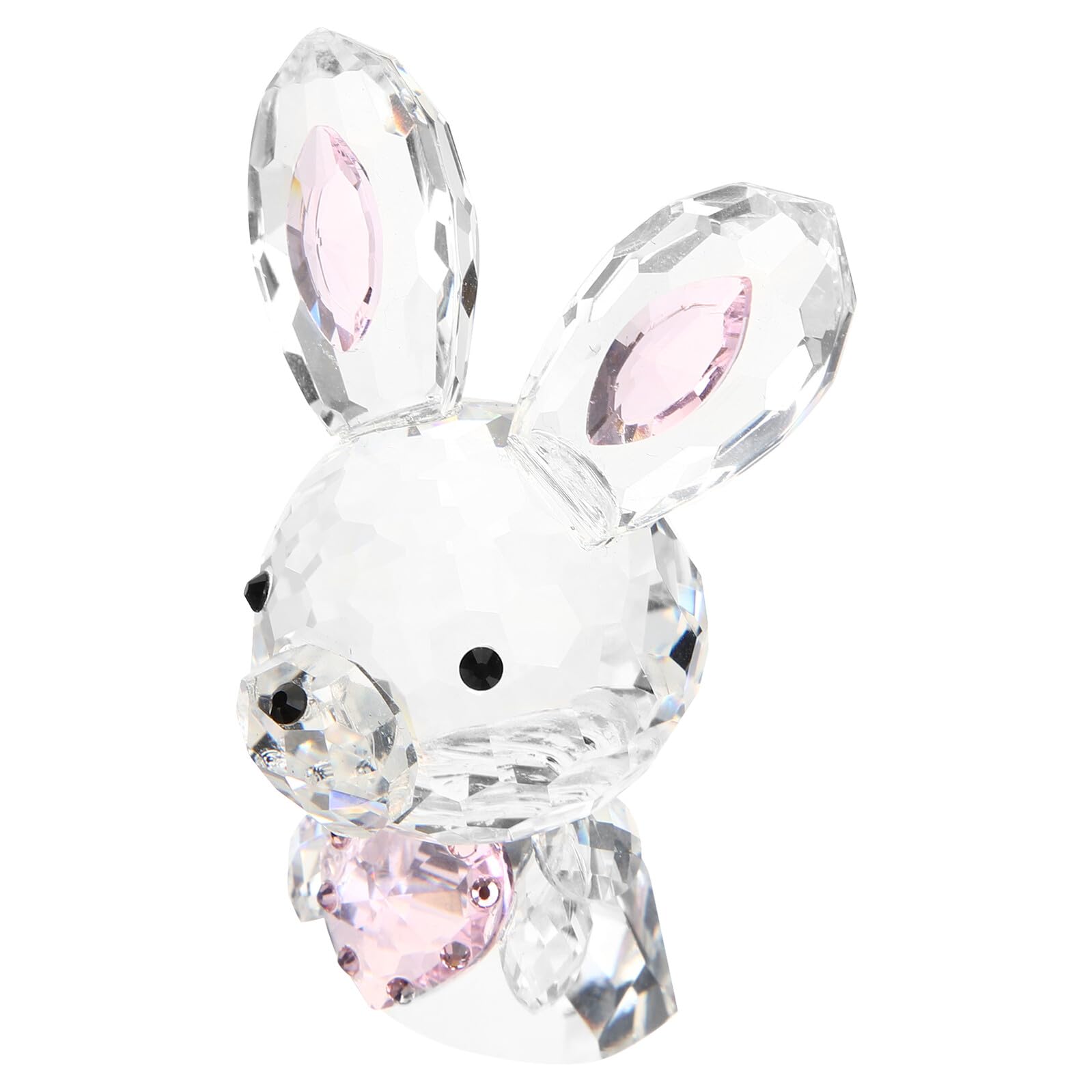 Statuette lapin en cristal rose, le présent idéal pour décoration de table