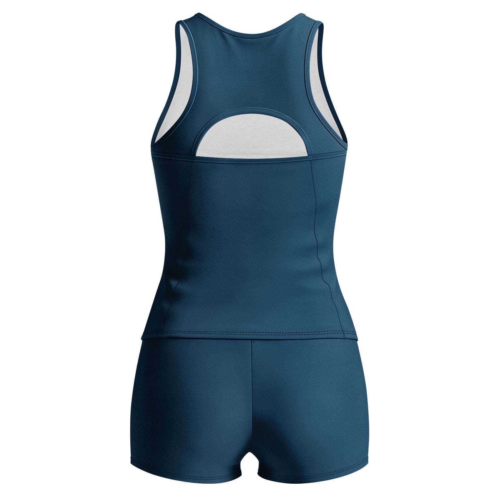 Tankini Set da donna costume da bagno a due pezzi modesto costume da bagno imbottito atletico senza maniche girocollo gilet top con pantaloncini ragazzo per spiaggia piscina vacanze