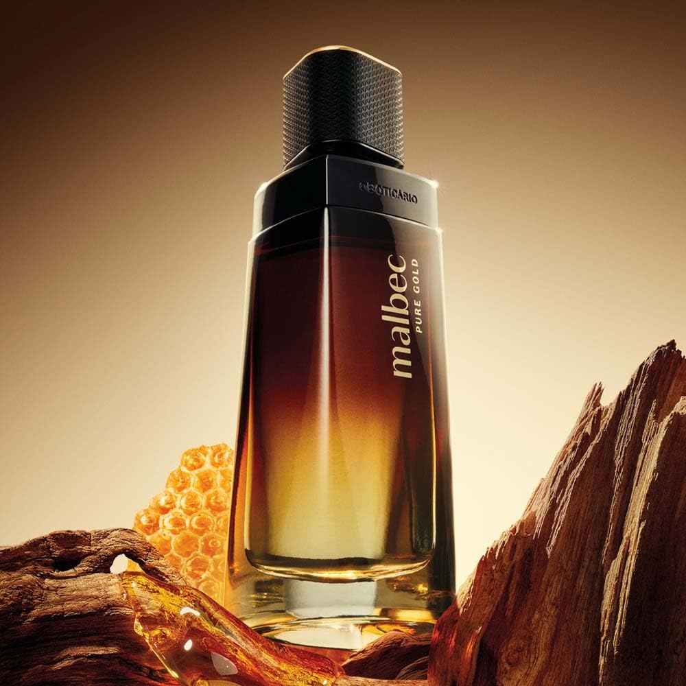 O Boticário Malbec Pure Gold Eau de toilette pour homme 100 ml | Eau de parfum pour homme EDT | Famille boisée ambre | ambre et miel | Longue durée | Alcool vinique | Vegan | 100 ml