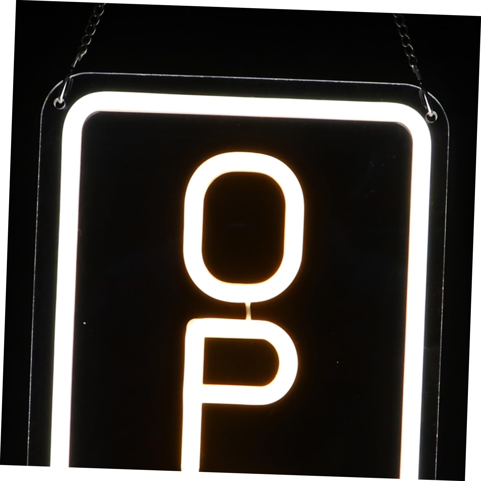 BESTYASH Letrero de Neón Vertical para Cafetería Dormitorio Pared Luz LED Acrílica Transparente Letrero Luminoso Abierto para Fiesta