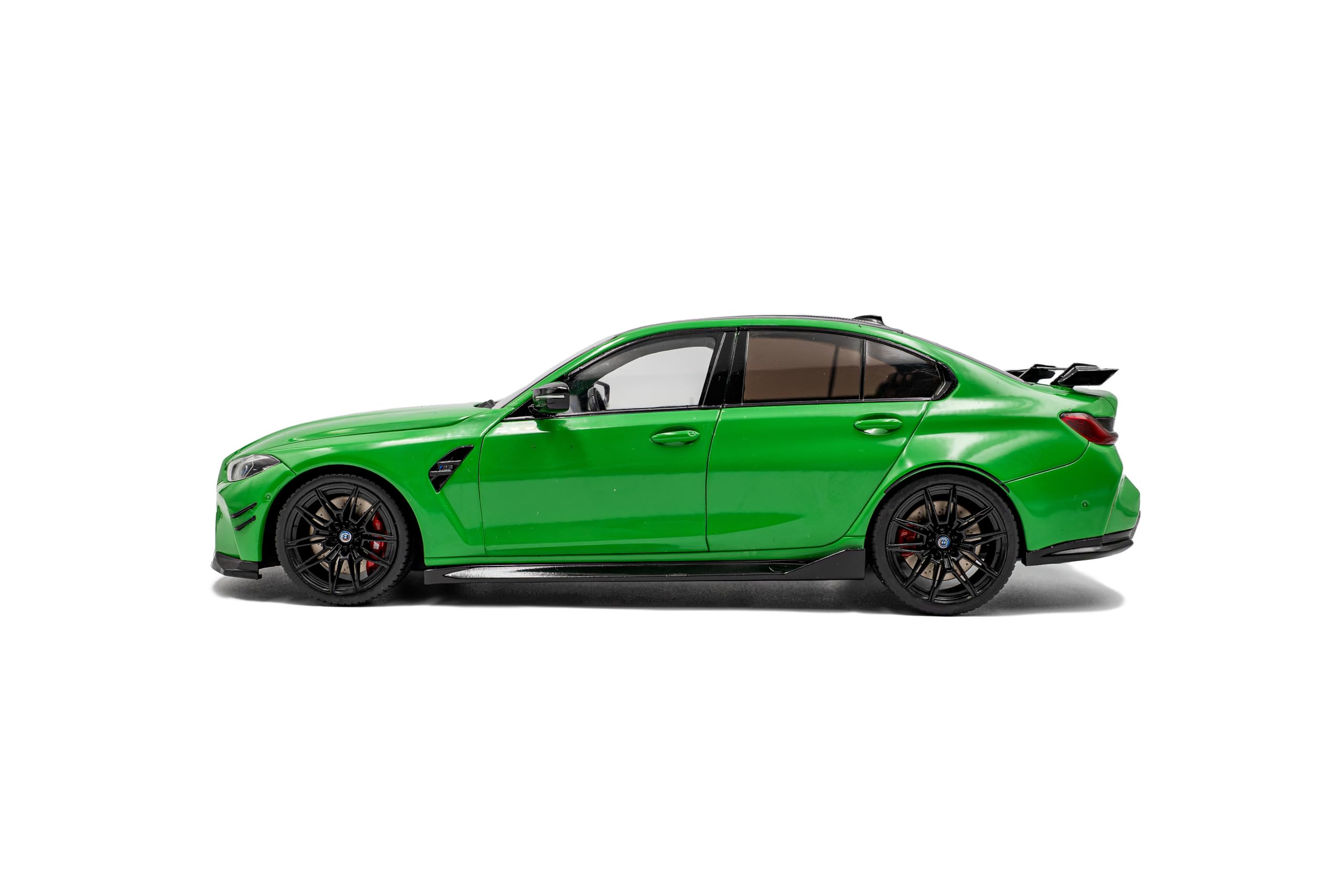 Solido BMW M3 (G80) - Berline Performance avec Toit Noir, Aile arrière, Pack aérodynamique, Voiture Miniature Diecast, Vert Signal uni, 1:18