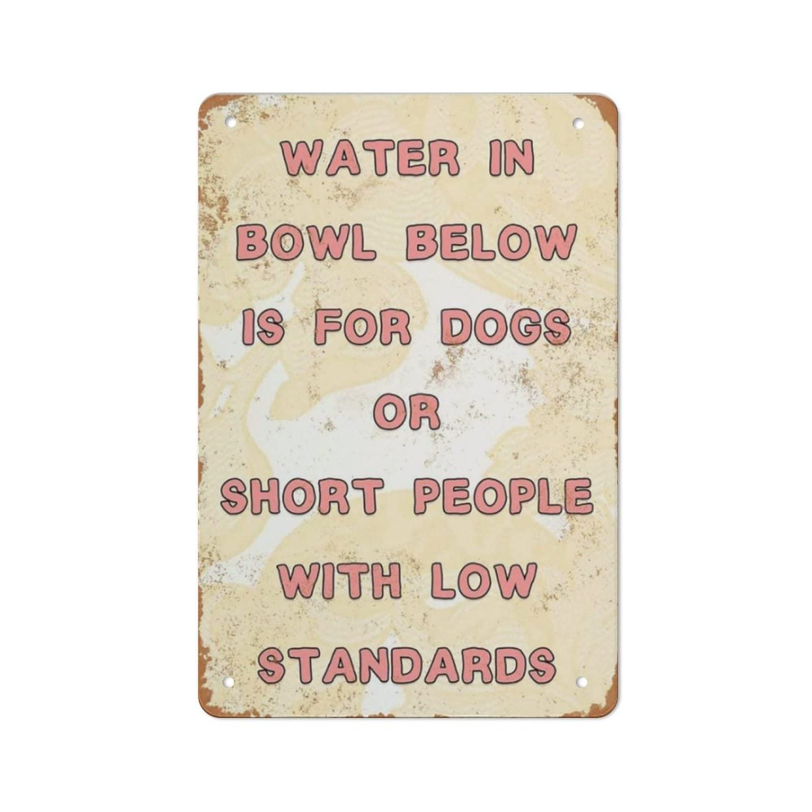 DJNGN Vintage Metal Sign Water Bowl Is for Dogs Tin Sign Iron Painting Kitchen Bathroom Garage Bar Cafe Man Cave Wall Home Decor Art Poster Outdoor Plaque Novelty Gifts