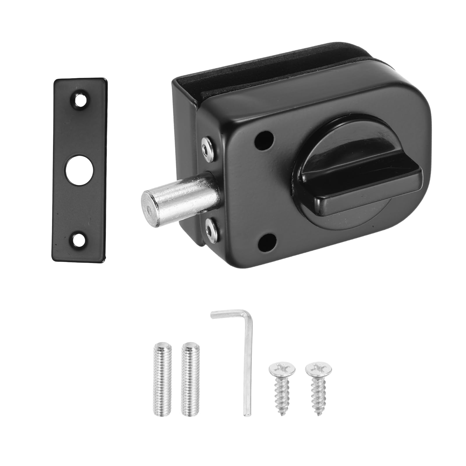 Verrou de porte en verre noir PATIKIL pour fermeture de porte sans cadre 10mm 12mm