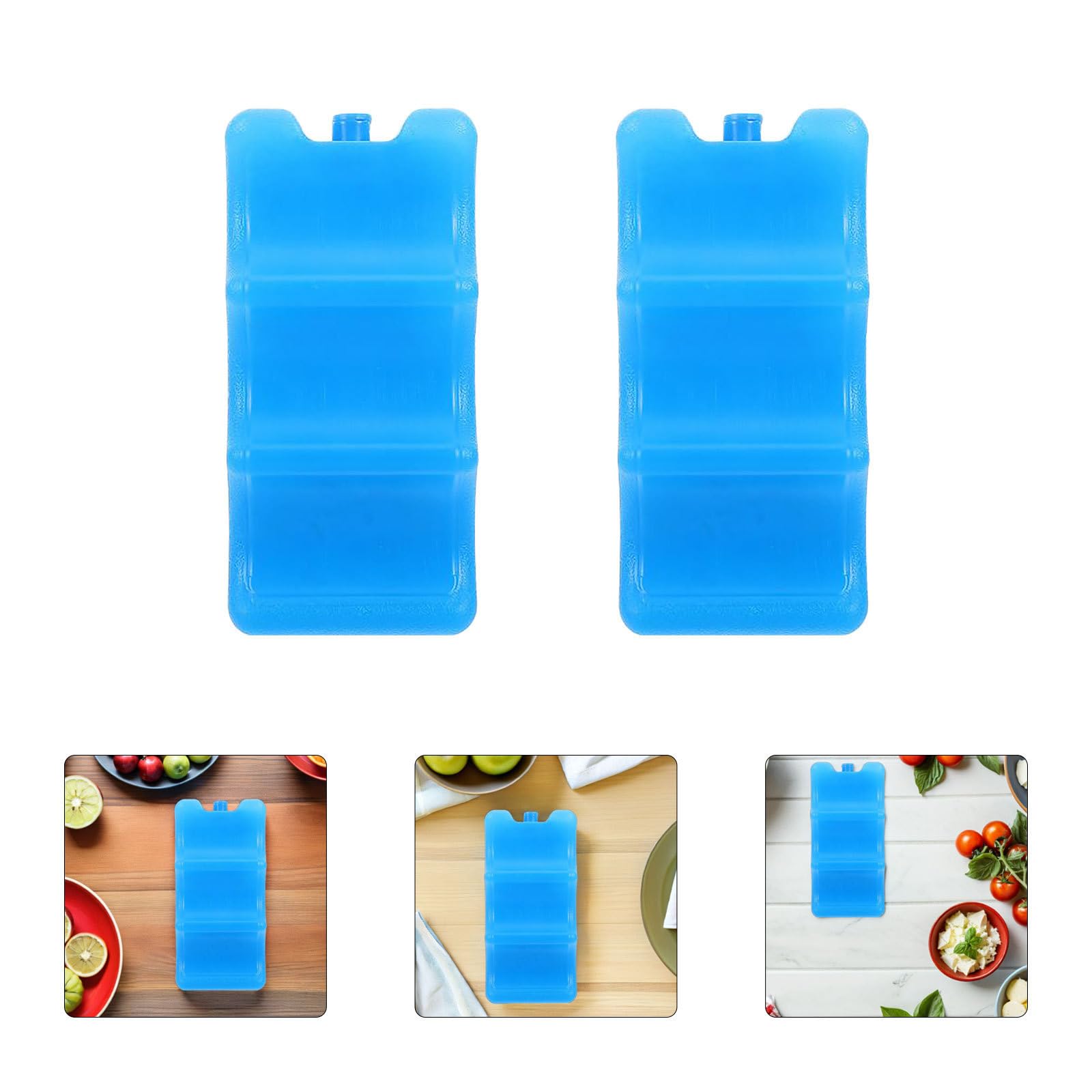 GLEAVI Decoracion Verano Acumuladores de Frío Azul para Nevera Portátil, Capacidad 600ml, Material PE, Pack de 2 Piezas para Bento y Bolsa de Almuerzo Enfriamiento Continuo