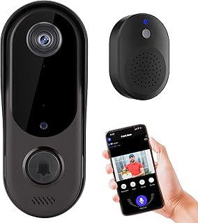 Taishixing Smart WiFi Remote Video Doorbell Camera, Intelligent Visual Doorbell Camera Home Intercom HD Wireless Rechargeable Security Door Doorbell Camera, Can Two-Way Calls, Photo, With indoor unit