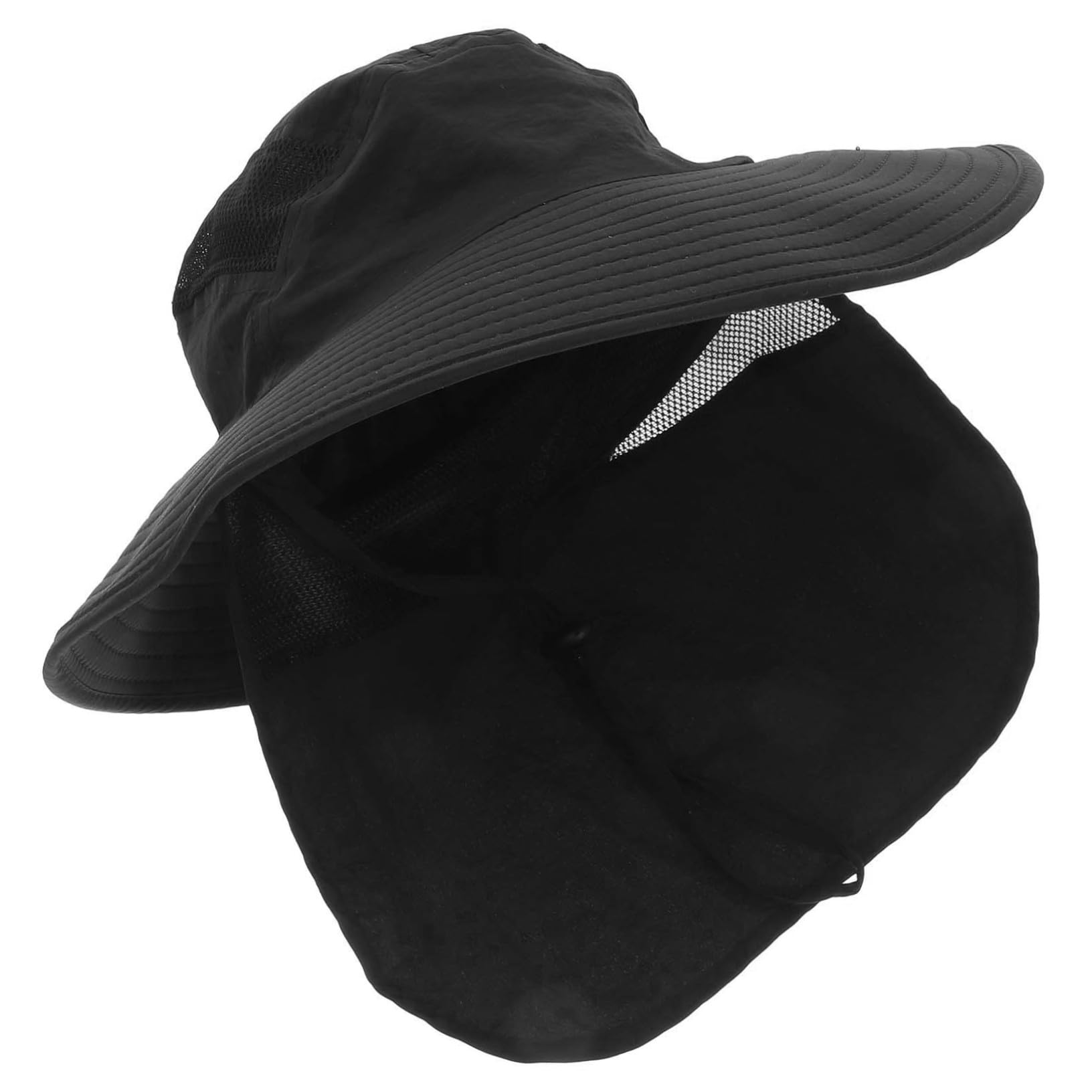 BESPORTBLE 3 Pezzi Cappello da Sole All'aperto Cappello Traspirante Berretto Parasole Berretto da Pesca Cappello da Sole Estivo Cappello Progettato in Rete Berretti da Pesca Stoffa Black