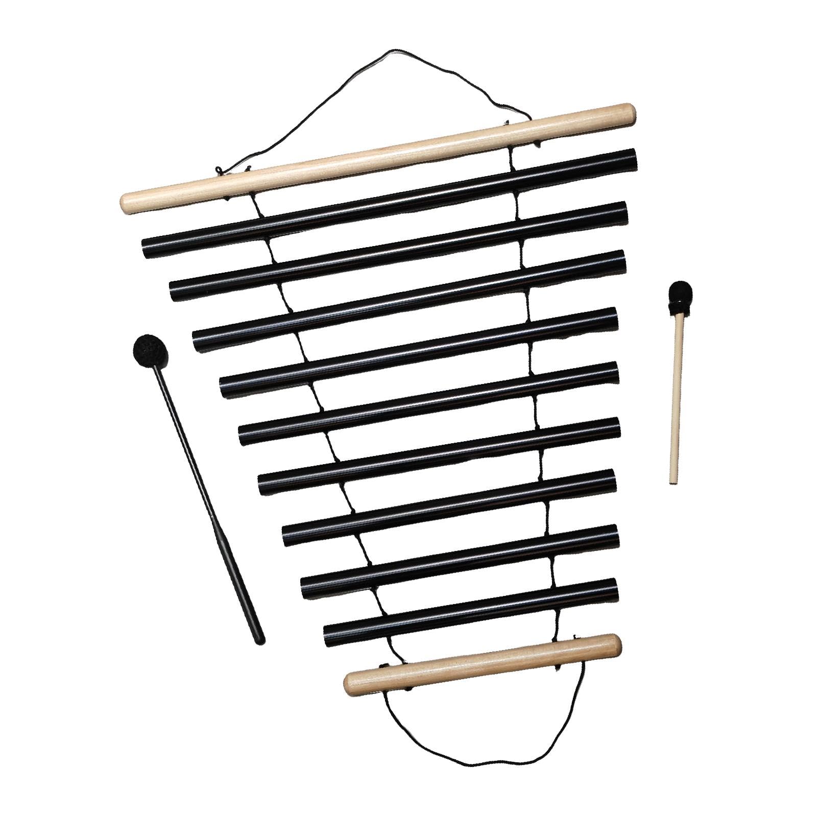 Windspiel Meditation Handglocke Klangstab zeug Metall mit Entspannendem Sound für Meditation Eltern Kind Aktivität Dekoratio, Schwarz