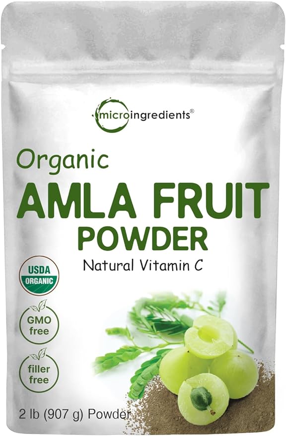 Micro Ingredients Organic Amla Powder (Amalaki) | 32oz, India Origin Gooseberry Powder | Rich in Vitamin C, Antioxidants, Supports Immune, Digestive & Skin Health, Non-GMO, Vegan & Keto Friendly