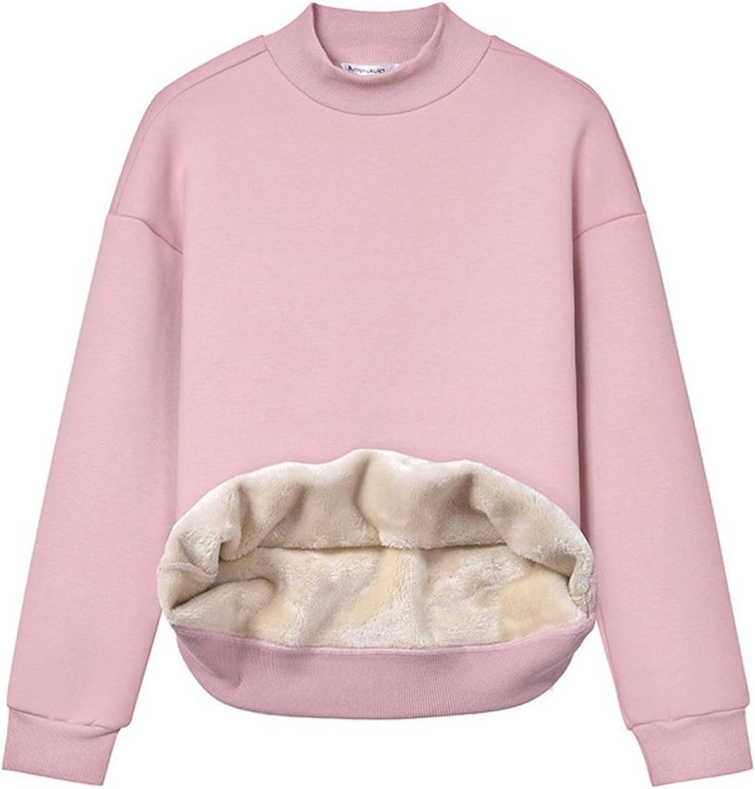 Gihuo Women’s Winter Fleece Sherpa Lined Crewneck Pullover Sweatshirt