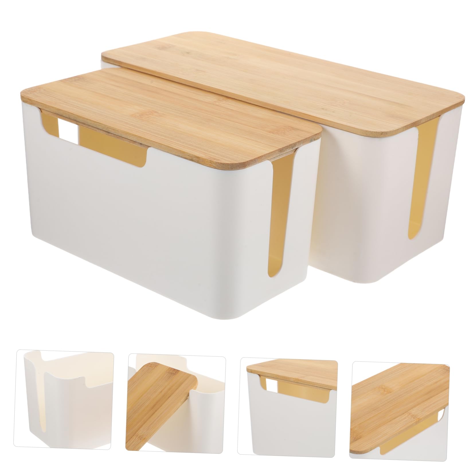 jojofuny 2stücke Kabelmanagementbox Kabelorganisatorbox Drahtmanagementbox für Kabel und Stromkabel Aufbewahrungsbox zum Verstecken von Kabeln und Steckdosenleisten