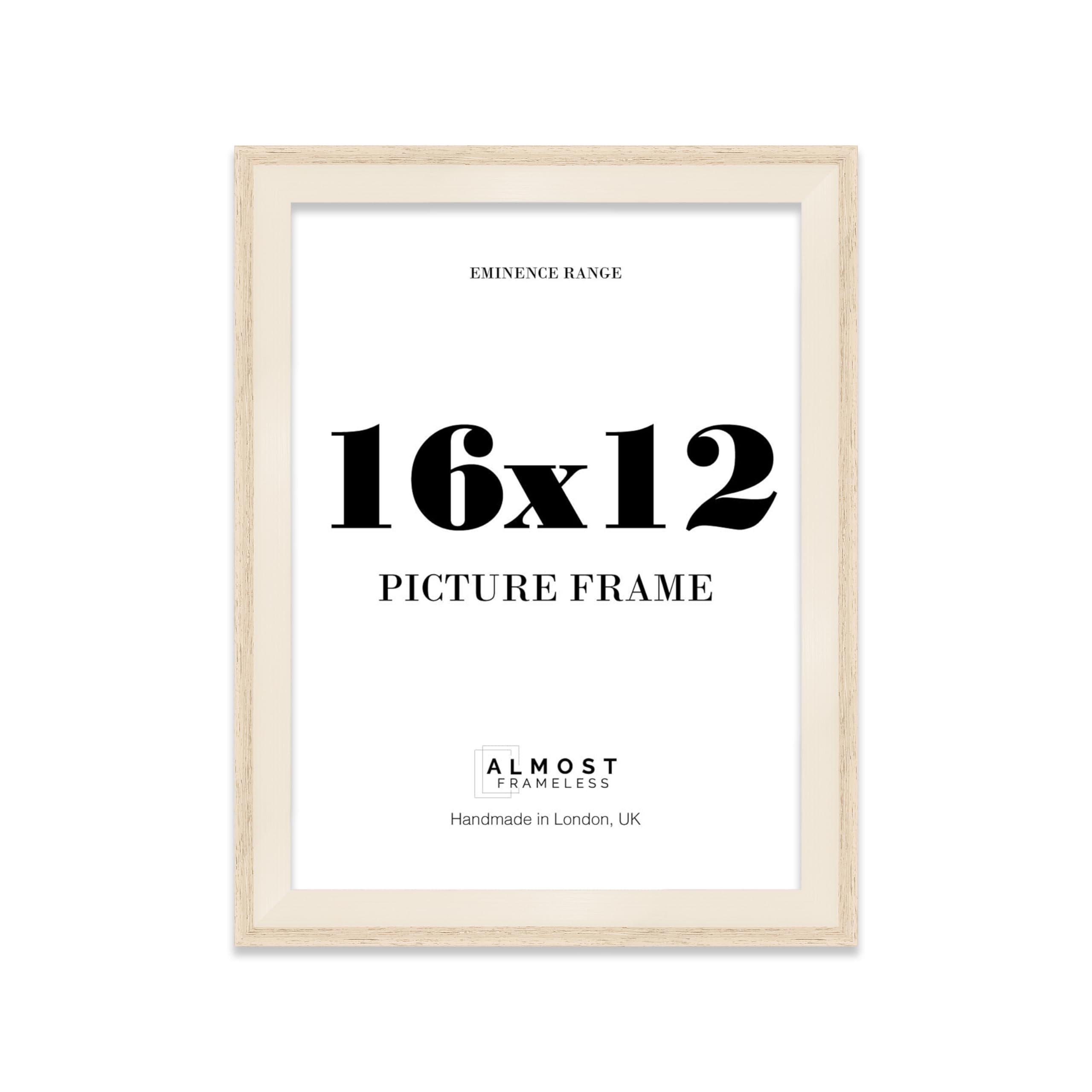 16x12" Oak Picture Frame - Rustic Wood Industrial Effect Photo Frame for Wall Display, Ideal for Posters, Prints & Home Décor, Wall Hooks, 32mm Edge - 1 Pack