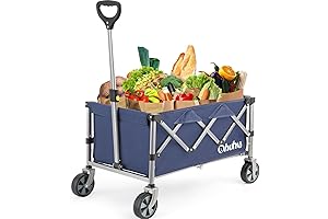 Wagon Cart Foldable Utility Wagons: Ohuhu Collapsible Folding Shopping Carts with Wheels
