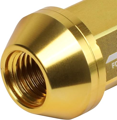 Miniatura 4 de J2 Engineering 7075 Aluminio Oro M12 x 1.5 20pcs L 1.378 in Cerrar Terminal Tuerca con Adaptador de Enchufe