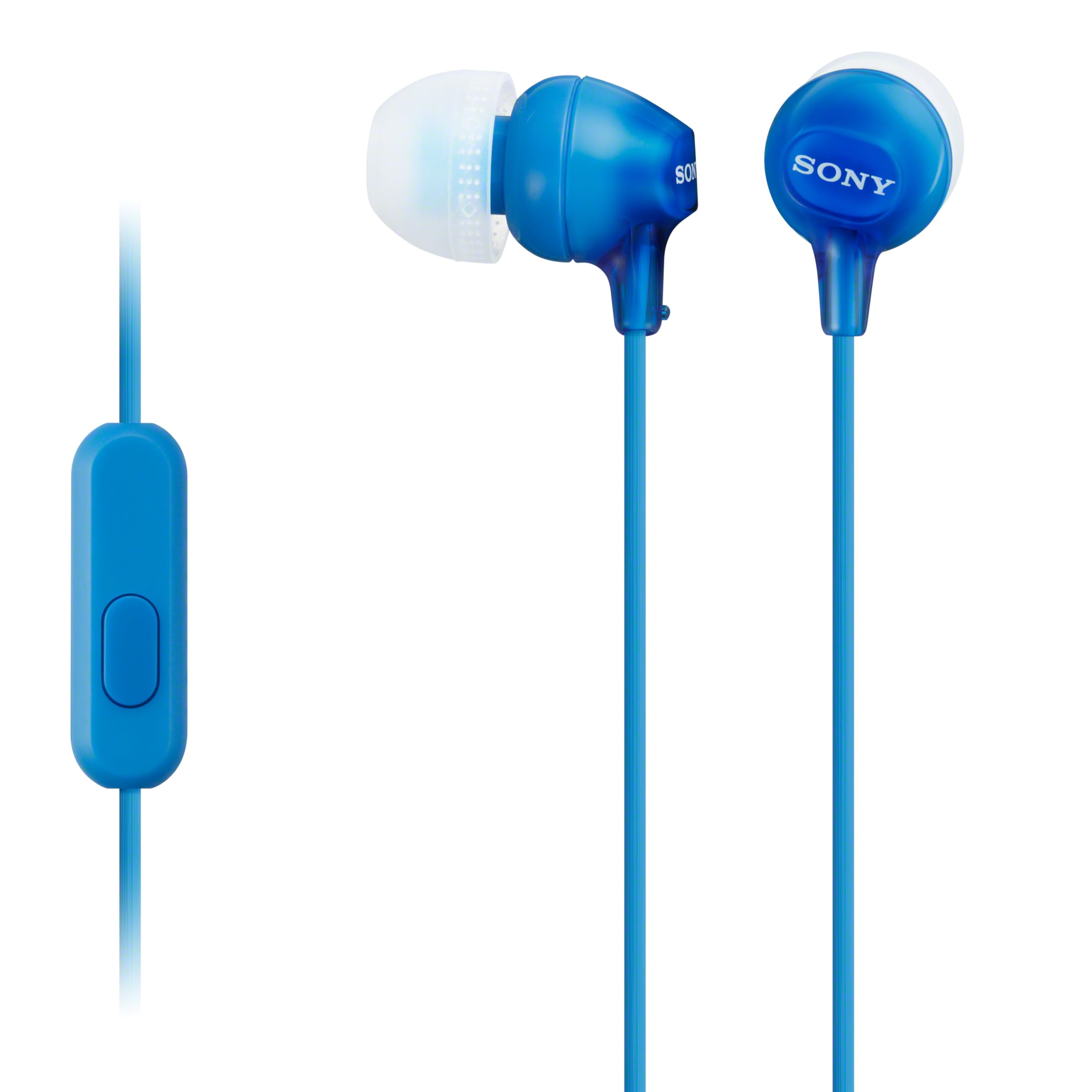 MDREX15AP In-Ear Earbud Headphones with Mic, Blue