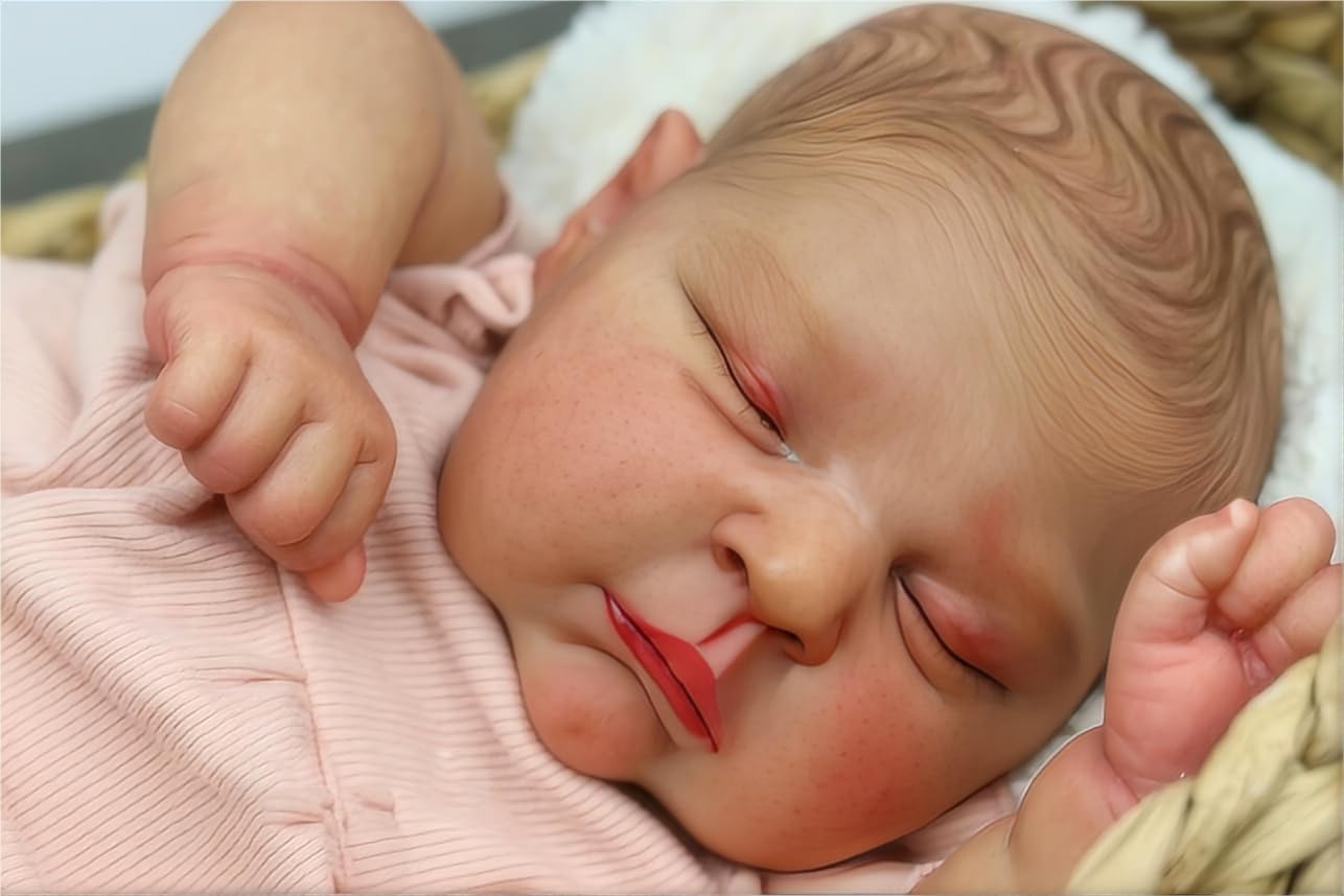 Zero pam Reborn Puppe Mädchen 50cm Reborn Baby Vollsilikon Lebensechte Babypuppe Wie Echtes Newborn Baby Puppe Realistische Puppen Mit Augen Geschlossen