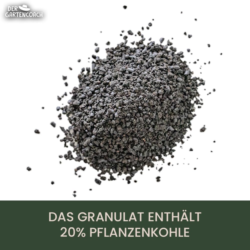 Rosendünger mit aktivierter Pflanzenkohle I nachhaltig & vegan I mit Mykorrhiza-Pilzen I optimale Ernährung für Blüten und Blätter I organischer Dünger (5 Kilogramm)