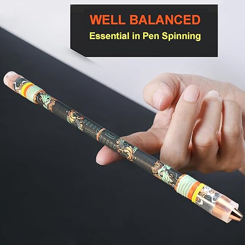 Miniatura 4 de Bolígrafo giratorio Menowa Vgg Mod, versión de bestia auspiciosa con puntas de oro rosa, bolígrafo giratorio con peso hecho a mano, dragón azul