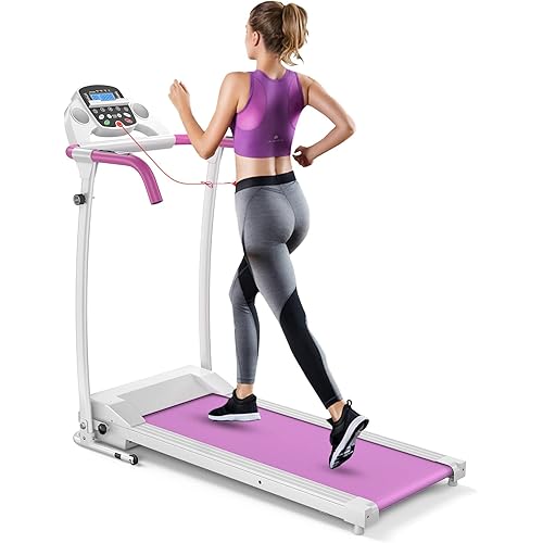 Goplus Foldable Treadmill, Freestanding Portable Treadmill with 12 Preset Programs, LCD Monitor, Built-in Wheels & Pulse Sensor, Folding Compact Treadmills for Home Small