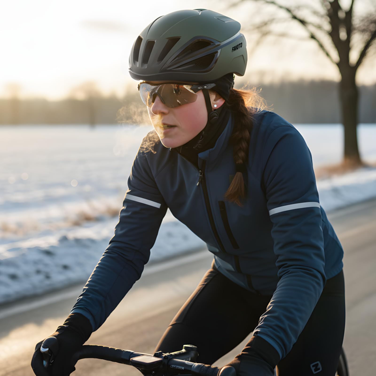 Favoto Casco de Bicicleta para Hombre y Mujer - Casco de Ciclismo de Carretera, Ligero y Ajustable, Diseño Aerodinámico y Elegante, Ideal para Desplazamientos Urbanos y MTB, L (59-61 cm)