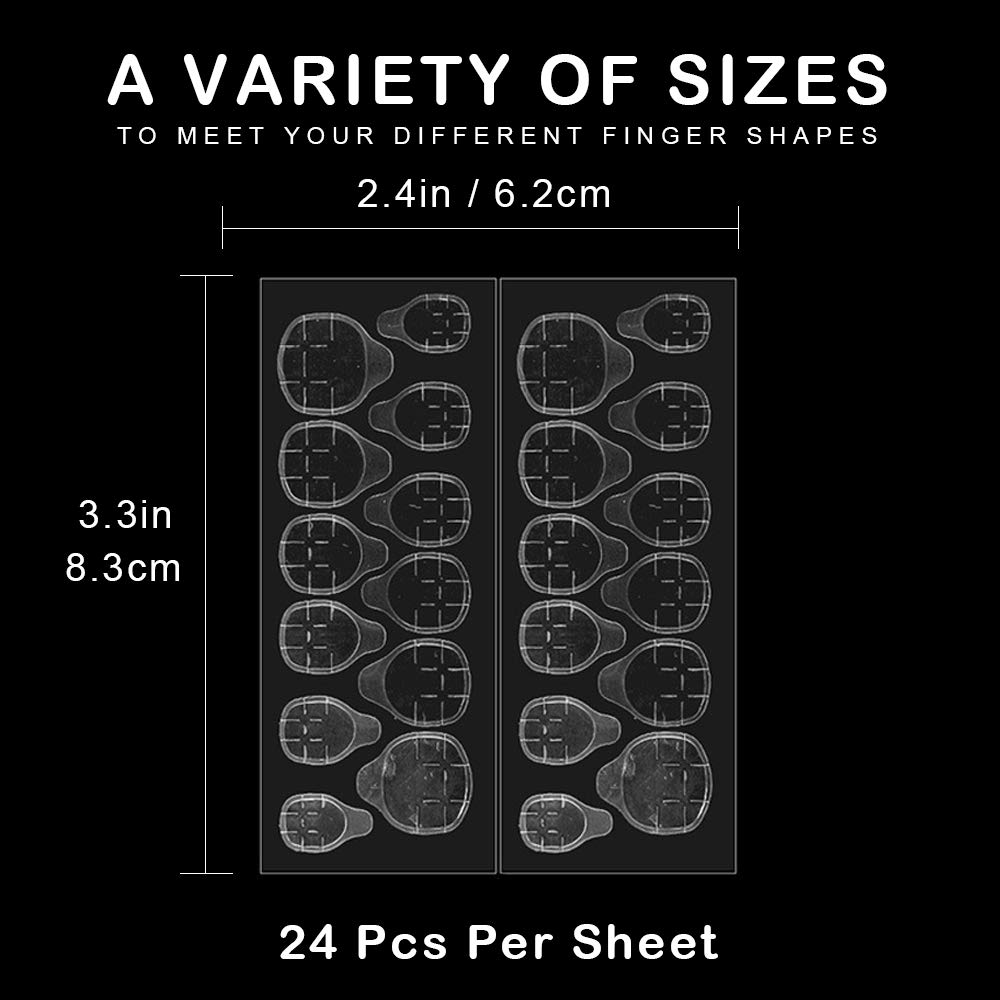 840PCS Double Sided Glue Nail Adhesive Tabs, Breathable Transparent Fake Nail Glue Stickers, Flexible Adhesive Stickers for False Tips, Manicure Supplies (35 Sheets)