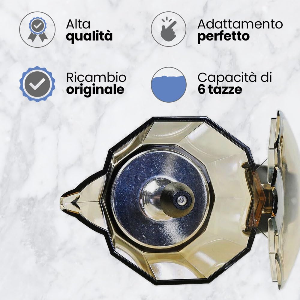 Delongui Alicia 6 Tazze Caraffa e Coperchio Caffettiera Moka Elettrica EMK6 (non compatibile con Alicia Plus EMKM6)