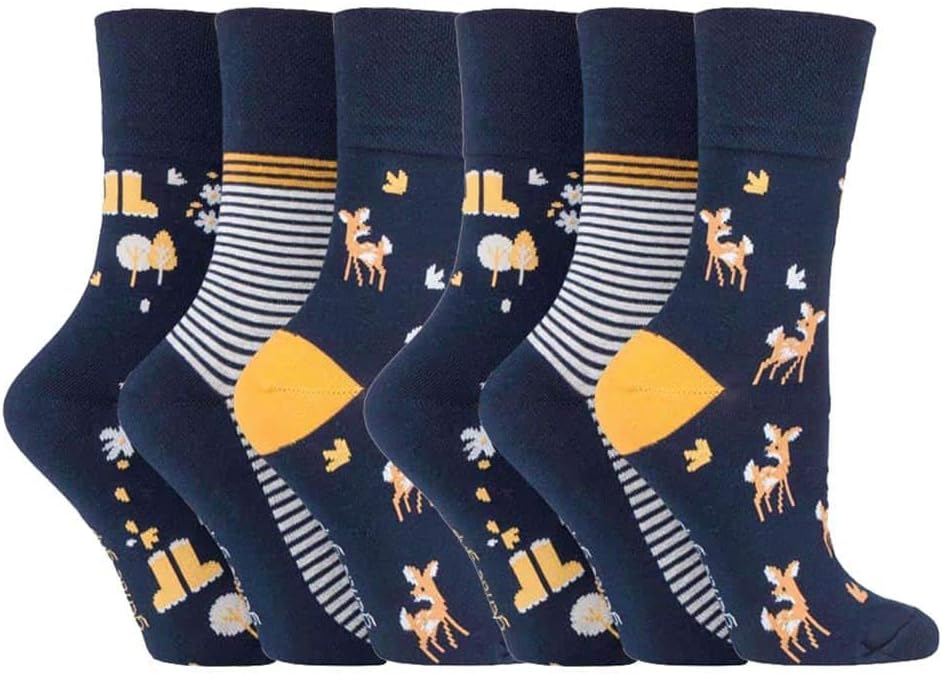 Gentle Grip NEW: 6 Pack Ladies Non Elastic Socks, Size 5-9 US (GG202)
