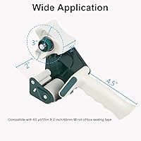 Vista 3 de JARLINK Paquete de 2 pistolas dispensadoras con 2 rollos de cinta con cinta de embalaje transparente (18 rollos) para embalaje de envío, sellado