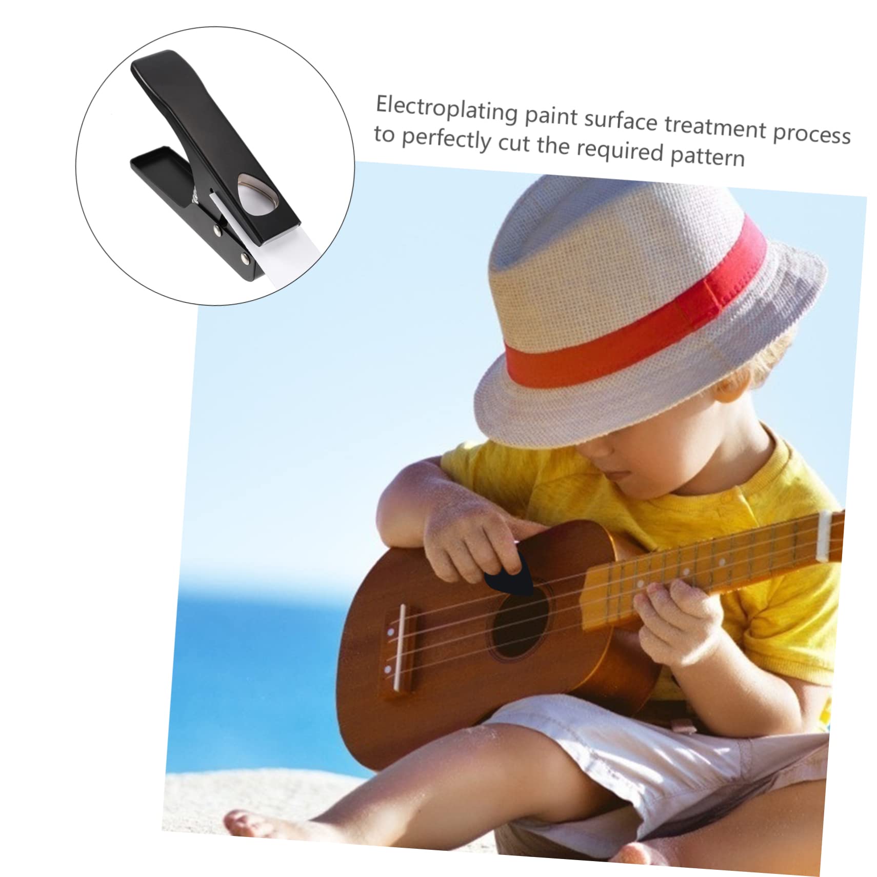 Punzone per Chitarra in Ferro Nero per Plettri, Taglio Preciso | Design Foro Standard, Impugnatura Antiscivolo, Incluso Tappetino in Silicone
