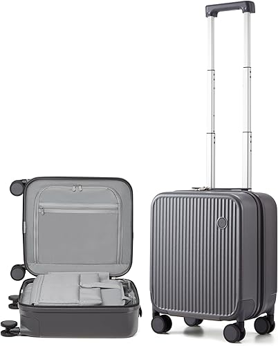 mixi Equipaje con ruedas giratorias Hardshell ligero Maletas rodantes PC con cubierta y bloqueo TSA para viajes de negocios, gris, (Rock Gray)