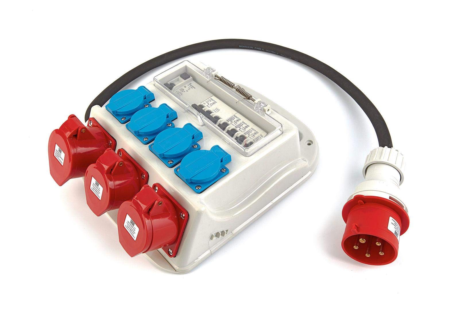 HBM Bloc de Distribution 3 x 400 Volts et 4 x 230 Volts - Pin-Terre