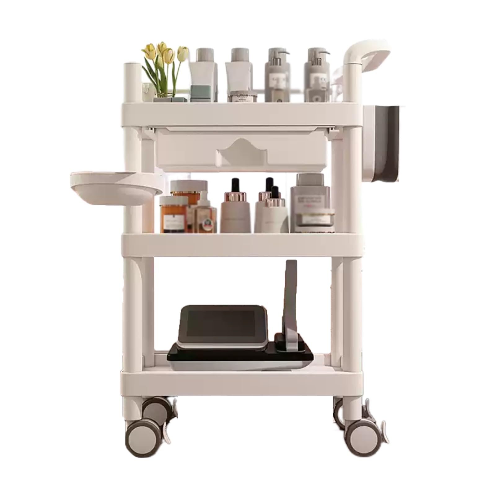 Barbershop Trolley Multifunctional Mobile Trolley Beauty Trolley with Workbench,Large Storage Capacity with 4 Universal Mobile Pulleys,can be Used as A Barbershop Tool Organizer for Hairdressers(Style