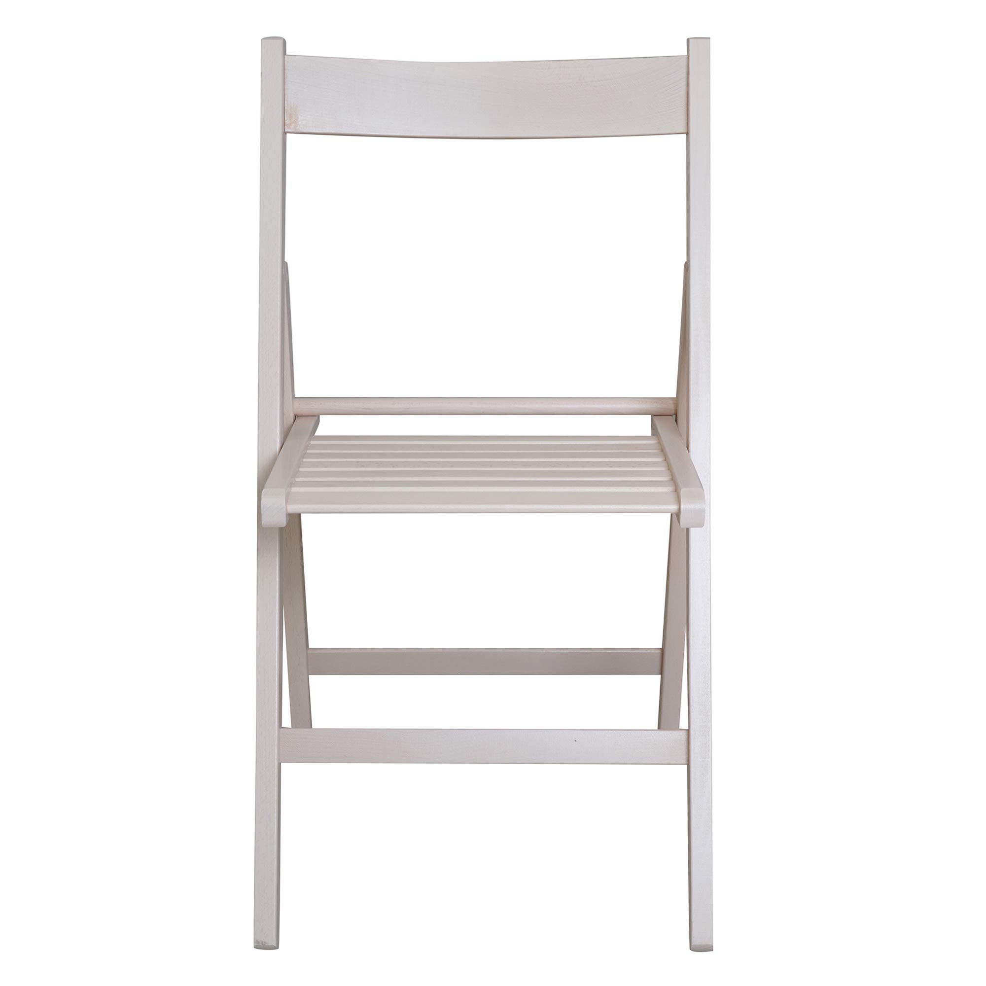 Dmora - Chaise pliante moderne en bois, pour balcon ou jardin, cm 42x48h79, Assise h cm 47, couleur blanche