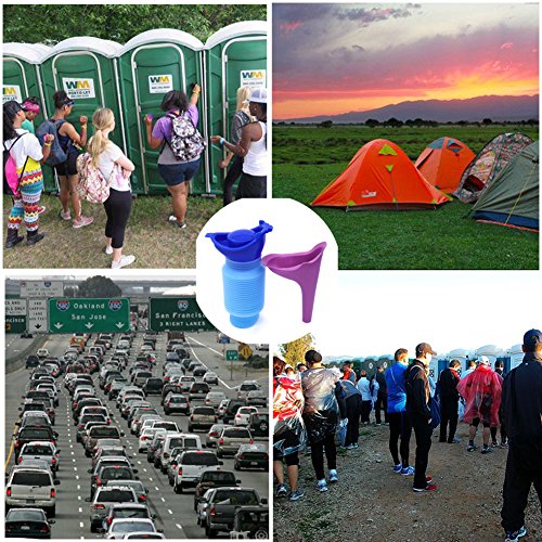 Hysh 2 Pcs Emergency Urinal Women Mini Outdoor Portable Shrinkable Travel Car Camping Pee Urine Bottle Personal Mobile Toilet For Kids Adult Camping Car Travel Traffic Jam And Queuing #TOP6