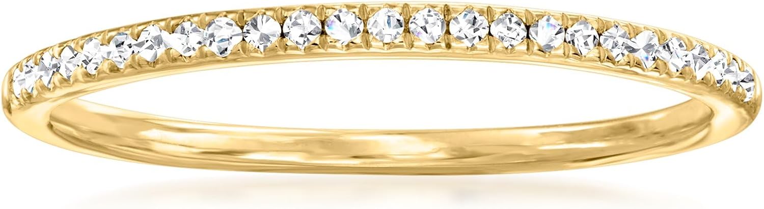 Ross-Simons 0.10 ct. t.w. Diamond Ring in 18kt Gold Over Sterling