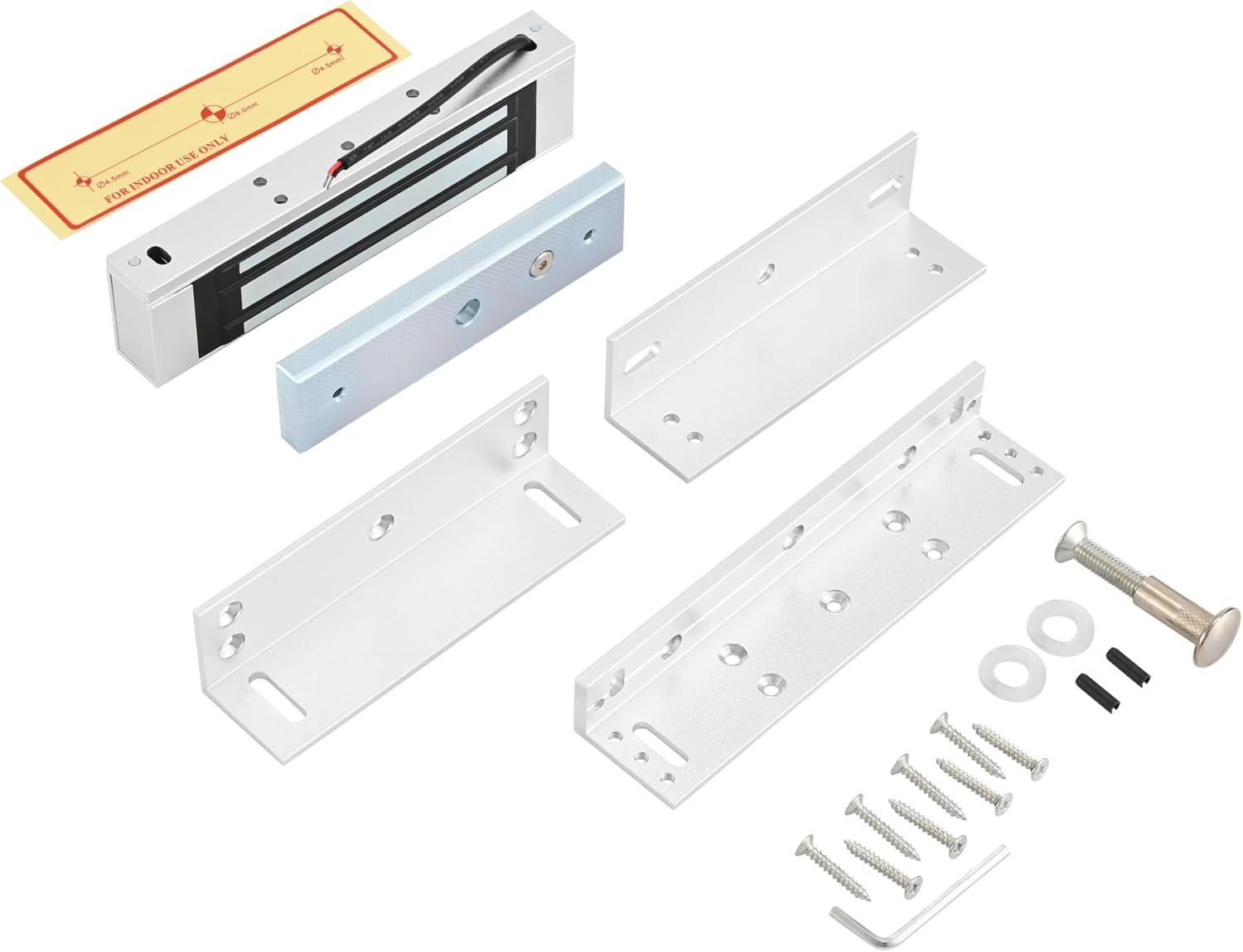 Electromagnetic Door Lock with Z and L Bracket 12V DC Fail-Safe 350LBS Magnetic Holding Force Waterproof Surface Mount Electric Lock for Wooden and Metal Doors (350lb Lock + ZL Bracket)