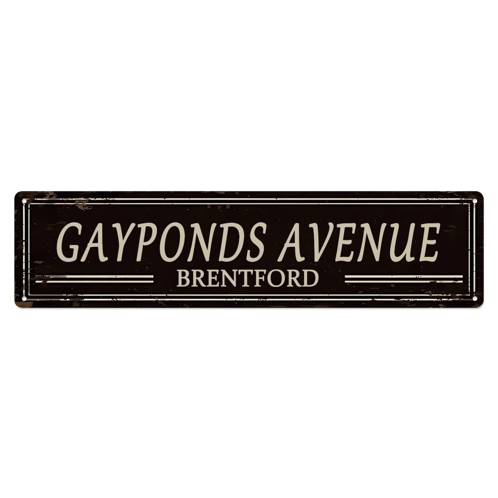 Gayponds Avenue Brentford Vintage Street Sign Vintage Aluminium Metal Sign, Retro Wall Decor for Home, Bar, Garage & Farmhouse 10 * 40cm
