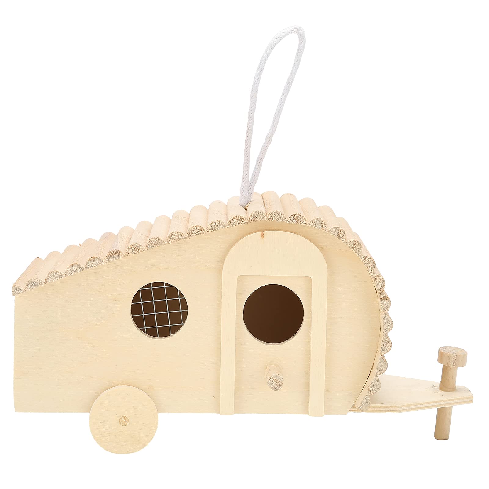 Casetta per uccelli da appendere, casetta per uccelli in legno, unica a forma di carrozza, per giardinaggio fai da te e decorazione esterna, ideale per gli appassionati di cortile e patio