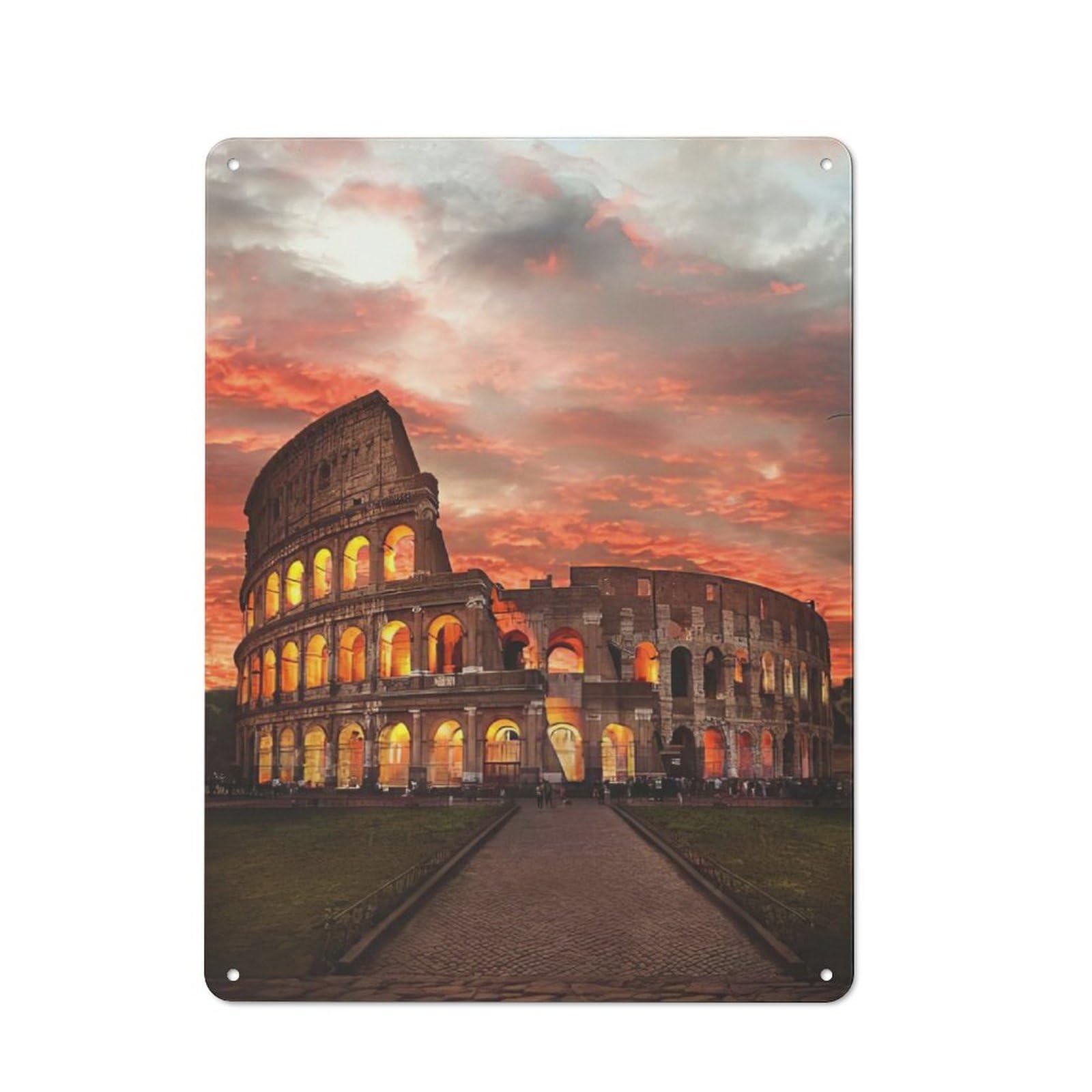 Junmoney Colosseum Metal Sign 40X30cm With For Workshop Wall, Retro Decor, For Garage, Workshop And Man Cave Decoration