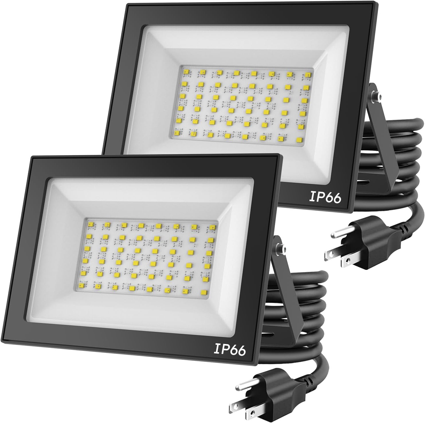 2-Pack 50W LED Flood Lights Outdoor – 9000 Lumens Super Bright Security Lighting, IP66 Waterproof, 5000K Daylight – Energy-Efficient Outdoor Lights for Garage, Garden, Lawn, Backyard 50W-2Pack