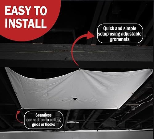 Vista 13 de Mytee Products Lonas de drenaje – (5 x 5 pies y 7 pies x 7 pies), lona desviadora de goteo para techo de techo resistente, color amarillo