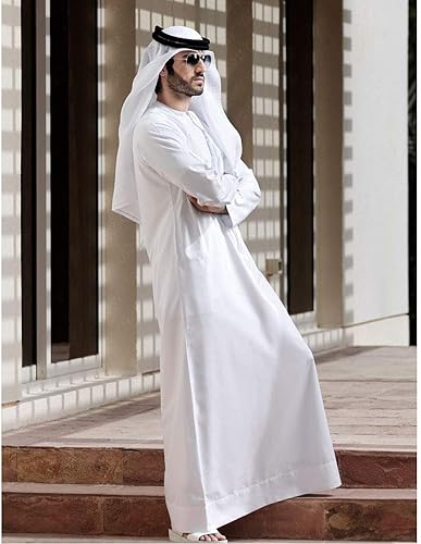 Miniatura 4 de HOMELEX Keffiyeh - Pañuelo para la cabeza árabe para hombre, turbante musulmán jeque saudí Dubai