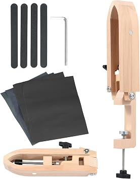 Stitch Pony Beech Wood Leather Pony, Foldable Table Desktop Stitching Pony Horse Clamp, Adjustable Leather Sewing Pony, Leather Working Tools for DIY Hand Leathercraft Sewing