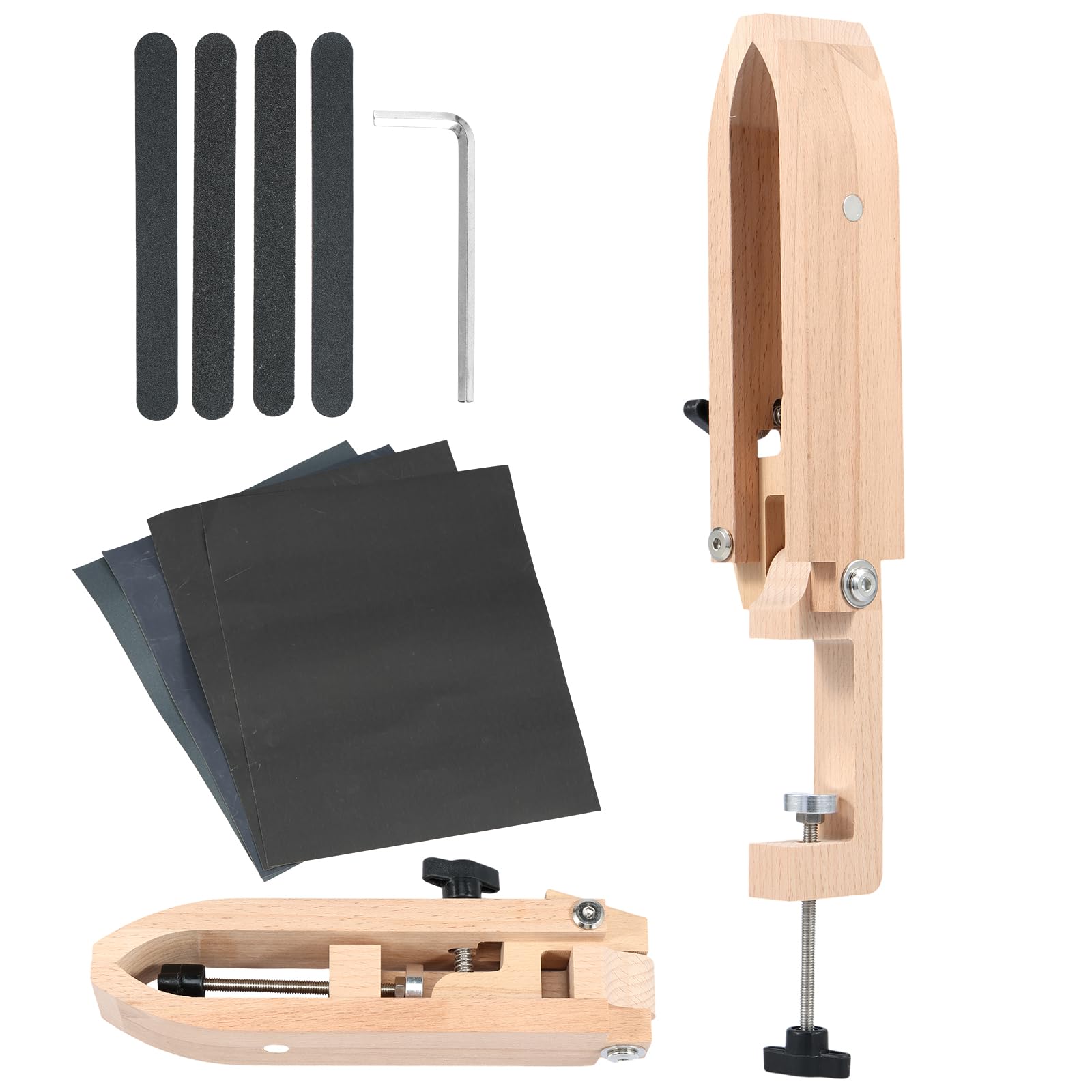 Leather Stitch Pony Beech Wood Hand Sewing Clamp with Adjustable Table Mount Foldable Table Desktop Stitching Pony Horse Leather Clamp for DIY Leathercraft Sewing Stitching