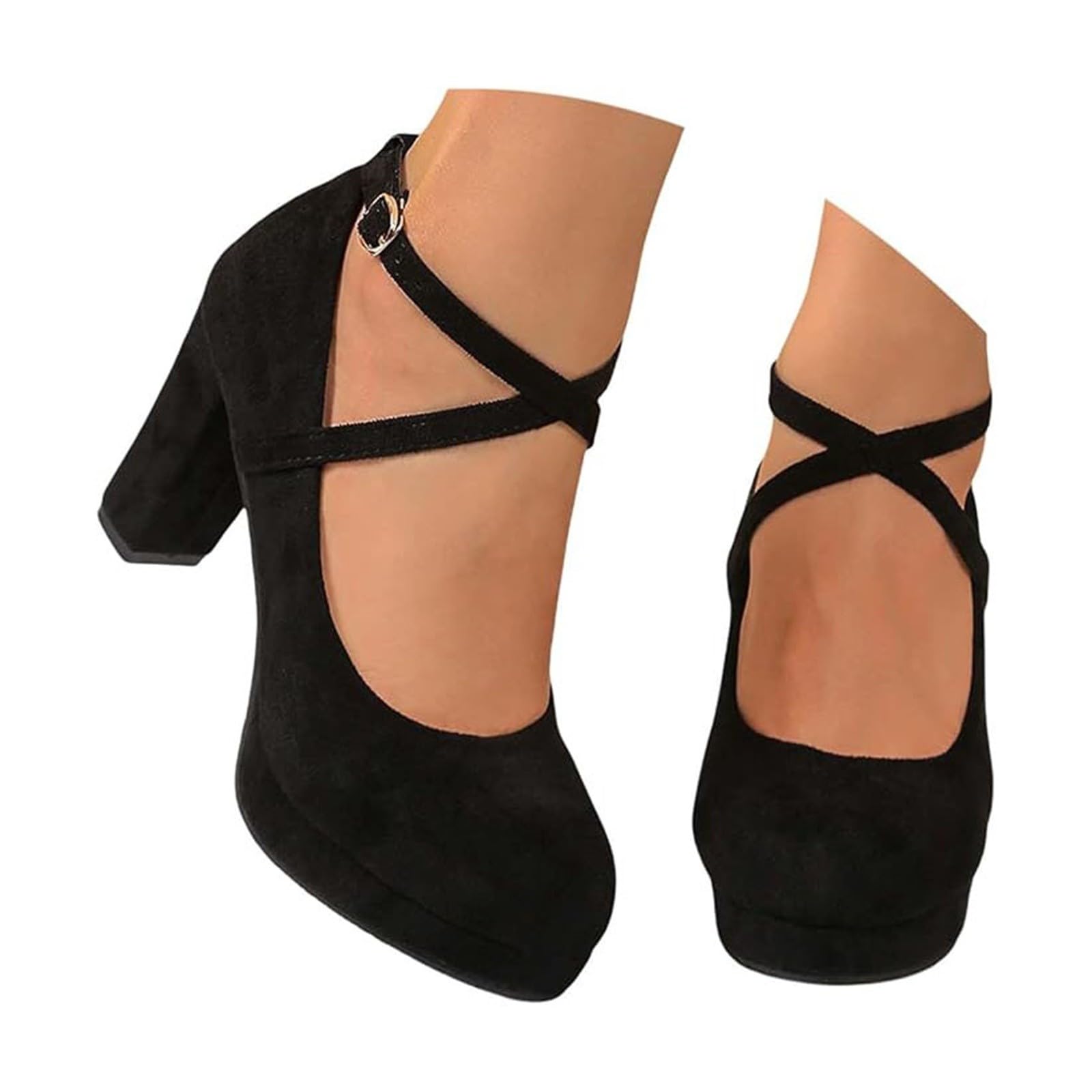 Chaussures à Talons Hauts pour Femmes Escarpins Chic et Elégants Chaussures Décontractées avec Bride à la Cheville pour Mariages et Fêtes 35-42