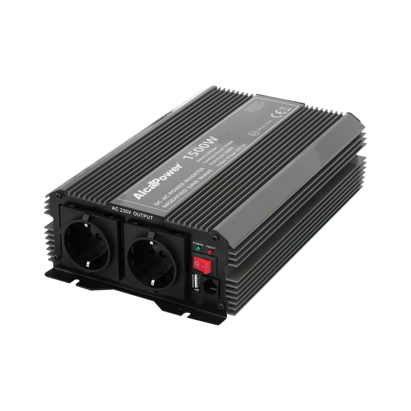 ALCAPOWER 1087/5000 Rezultatele traducerii Inverter di Tensione by President 1500W 12V-230V, sinusoide modificata, Porta USB
