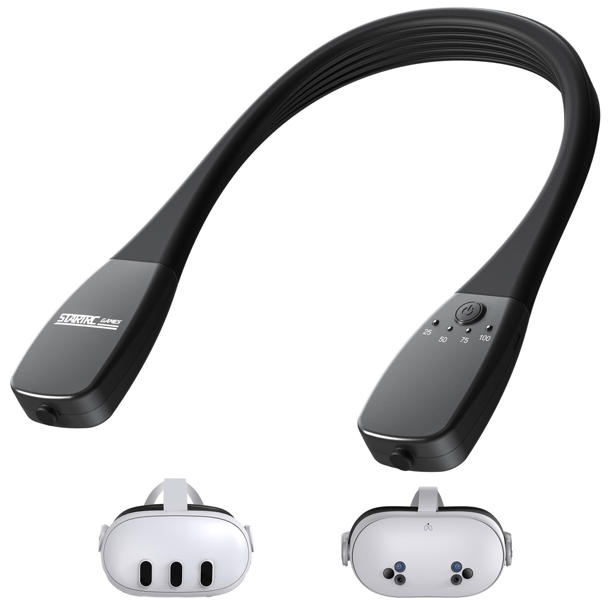 Battery Pack for Meta Quest 3S/Quest 3, 10000mAh PD Fast Charger Hanging Neck Battery Pack for Oculus Quest, VR Extend Power Accesories for Meta Quest 3/3S/2, Pico 4/4 Pro, HTC Vive and More