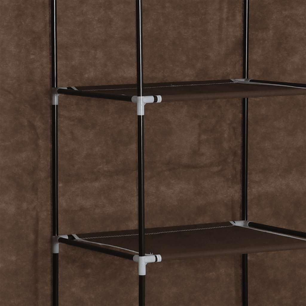 vidaXL Armadio con Scomparti e Aste Marrone 150x45x175 cm in Tessuto Guardaroba Utile Pratico Comodo Funzionale Soluzione Salvaspazio Robusto Solido